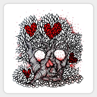 Skull heart-tree Sticker